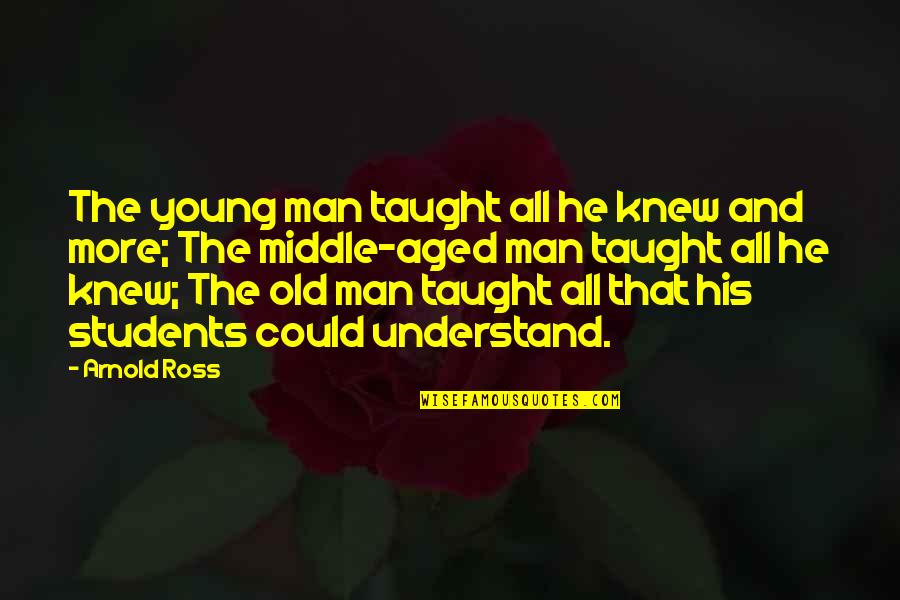 Schrecengost Driveshaft Quotes By Arnold Ross: The young man taught all he knew and Schrecengost Driveshaft Quotes By Arnold Ross: The young man taught all he knew and