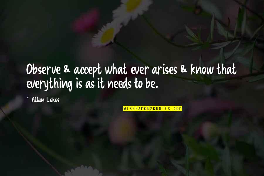 Schreier Obituary Quotes By Allan Lokos: Observe & accept what ever arises & know