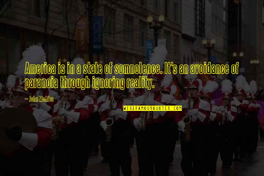Schreiers On Shetek Quotes By John McAfee: America is in a state of somnolence. It's Schreiers On Shetek Quotes By John McAfee: America is in a state of somnolence. It's