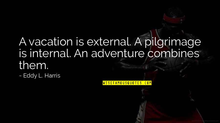 Schrempf Detlef Quotes By Eddy L. Harris: A vacation is external. A pilgrimage is internal.