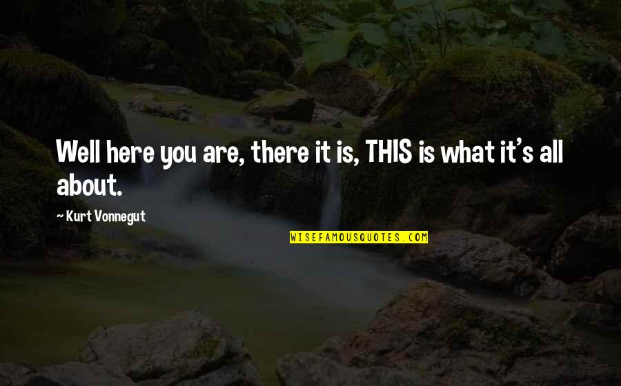 Schrodt Hummingbird Quotes By Kurt Vonnegut: Well here you are, there it is, THIS