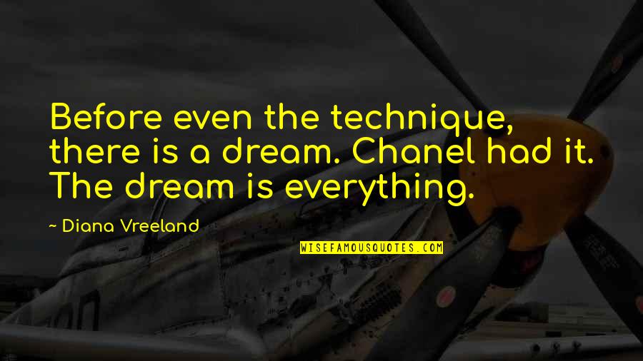 Schuhl Obituary Quotes By Diana Vreeland: Before even the technique, there is a dream.