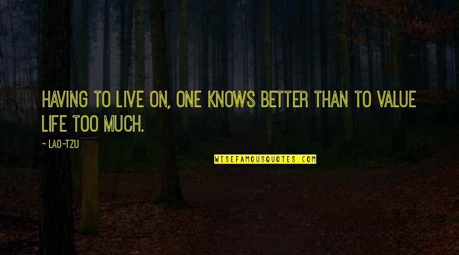 Schuknecht Measuring Quotes By Lao-Tzu: Having to live on, one knows better than