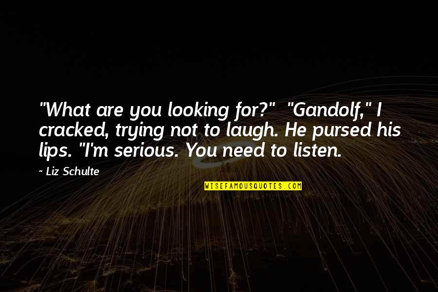 Schulte Quotes By Liz Schulte: "What are you looking for?" "Gandolf," I cracked,