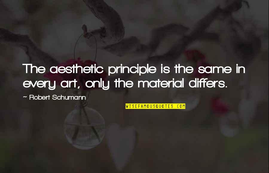 Schumann's Quotes By Robert Schumann: The aesthetic principle is the same in every