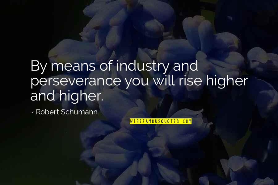 Schumann's Quotes By Robert Schumann: By means of industry and perseverance you will