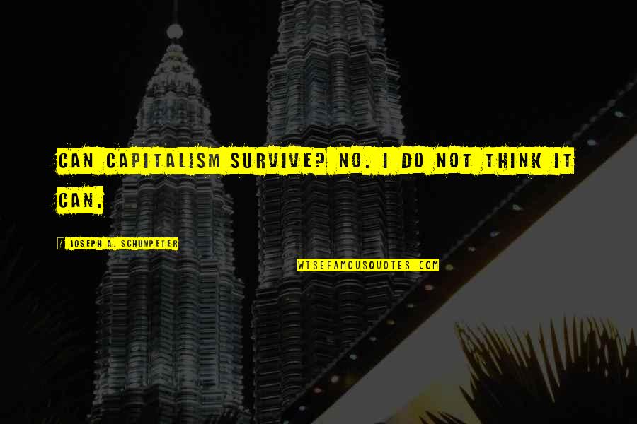 Schumpeter Quotes By Joseph A. Schumpeter: Can capitalism survive? No. I do not think