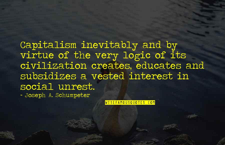 Schumpeter Quotes By Joseph A. Schumpeter: Capitalism inevitably and by virtue of the very