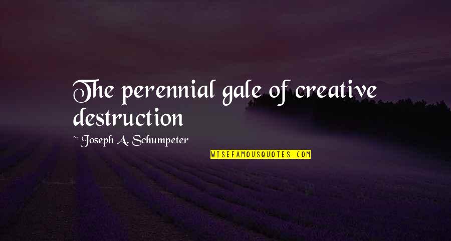 Schumpeter's Quotes By Joseph A. Schumpeter: The perennial gale of creative destruction