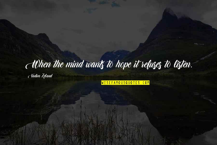 Schwangere Hausfrau Quotes By Vadim Zeland: When the mind wants to hope it refuses