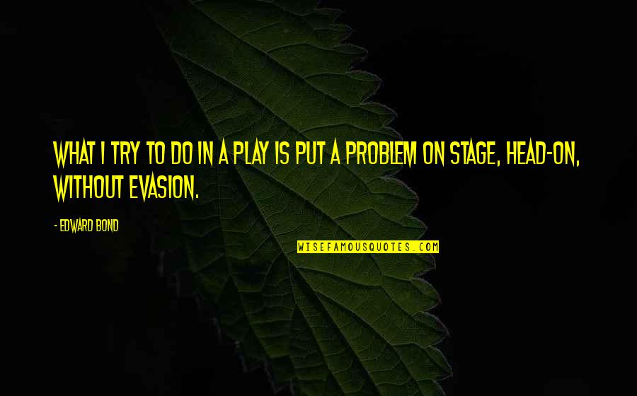 Schweizerpsalm Quotes By Edward Bond: What I try to do in a play