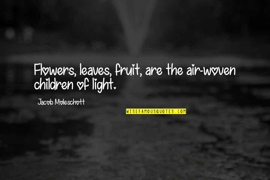 Schwenker Sidecar Quotes By Jacob Moleschott: Flowers, leaves, fruit, are the air-woven children of Schwenker Sidecar Quotes By Jacob Moleschott: Flowers, leaves, fruit, are the air-woven children of