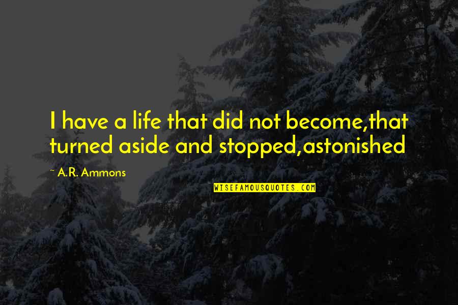 Schwenker Webshop Quotes By A.R. Ammons: I have a life that did not become,that