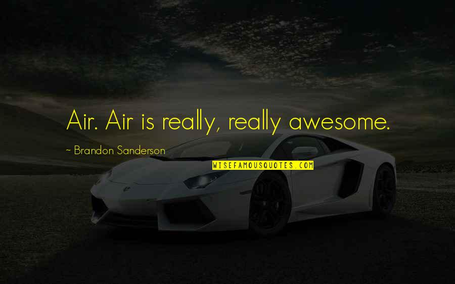 Schwer Quotes By Brandon Sanderson: Air. Air is really, really awesome. Schwer Quotes By Brandon Sanderson: Air. Air is really, really awesome.