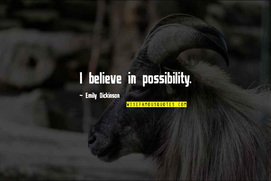 Sciabarrasi Quotes By Emily Dickinson: I believe in possibility.