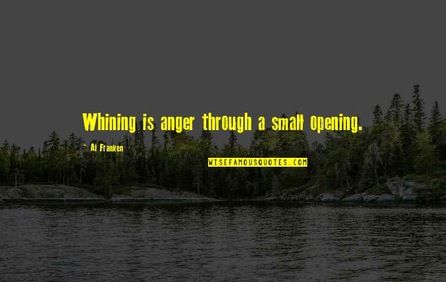 Scicluna Brothers Quotes By Al Franken: Whining is anger through a small opening. Scicluna Brothers Quotes By Al Franken: Whining is anger through a small opening.