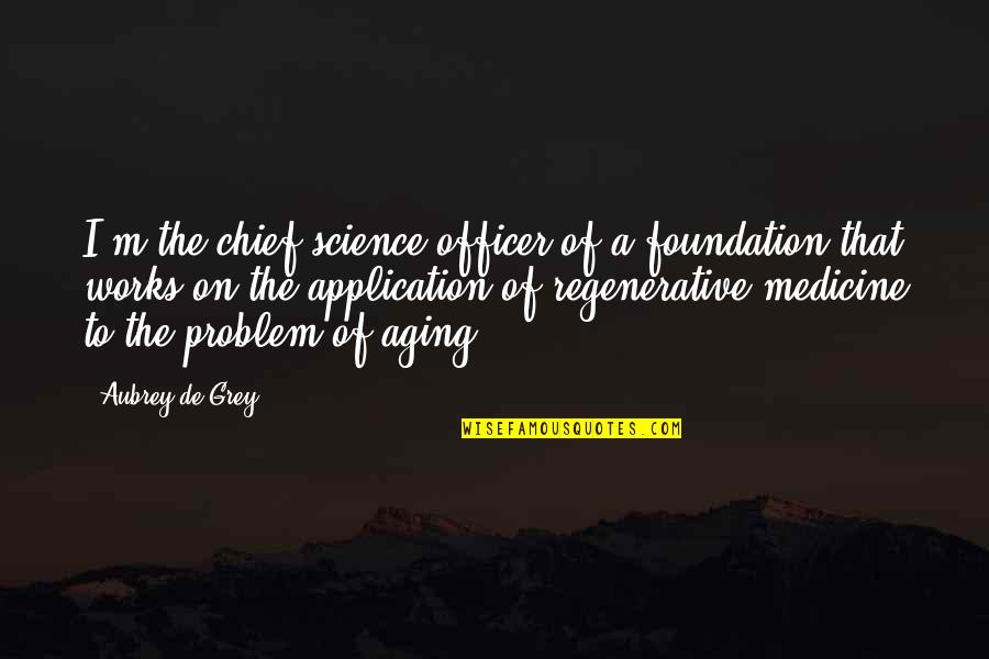 Science And Medicine Quotes By Aubrey De Grey: I'm the chief science officer of a foundation