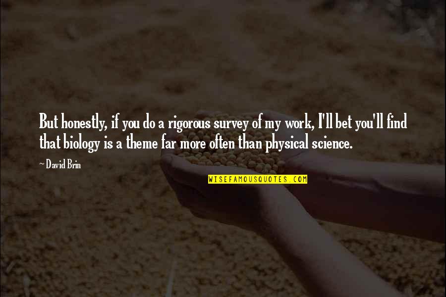 Science Biology Quotes By David Brin: But honestly, if you do a rigorous survey