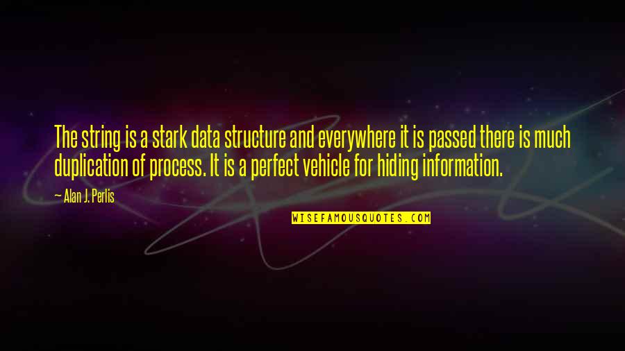 Science Data Quotes By Alan J. Perlis: The string is a stark data structure and