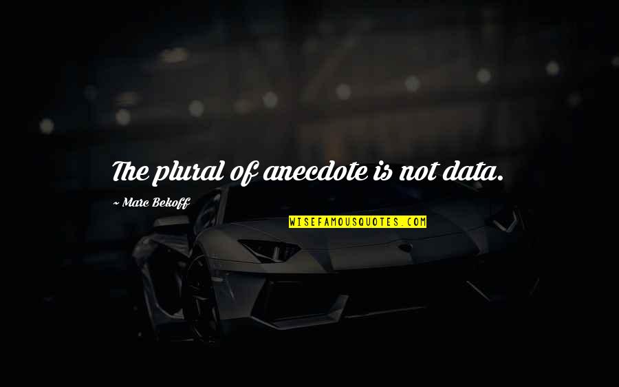 Science Data Quotes By Marc Bekoff: The plural of anecdote is not data. Science Data Quotes By Marc Bekoff: The plural of anecdote is not data.