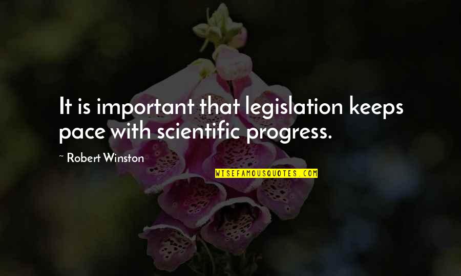 Scientific Progress Quotes By Robert Winston: It is important that legislation keeps pace with