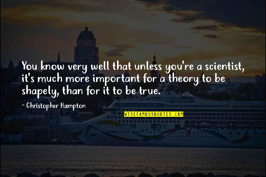 Scientist And Their Quotes By Christopher Hampton: You know very well that unless you're a