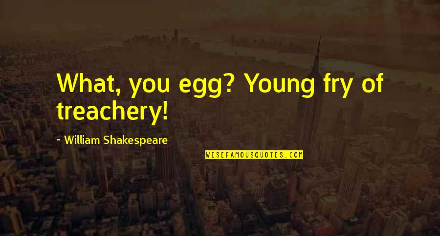 Scipion Capital Quotes By William Shakespeare: What, you egg? Young fry of treachery!