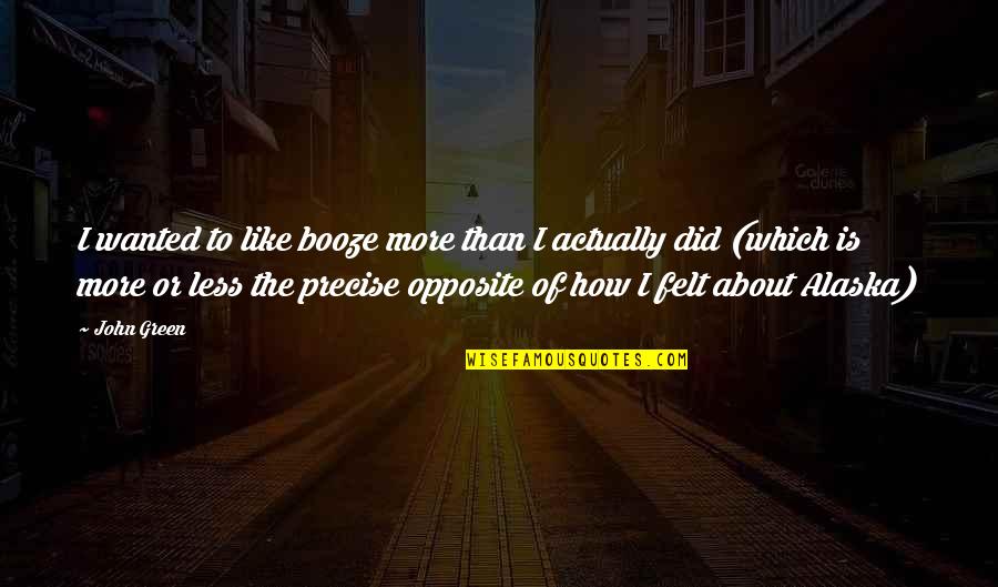 Scocciare Quotes By John Green: I wanted to like booze more than I Scocciare Quotes By John Green: I wanted to like booze more than I