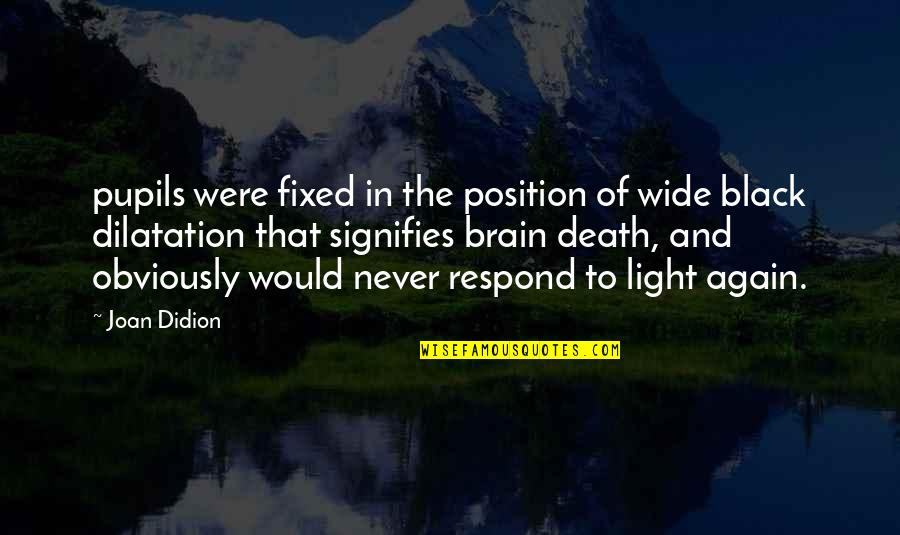 Sconces Battery Quotes By Joan Didion: pupils were fixed in the position of wide