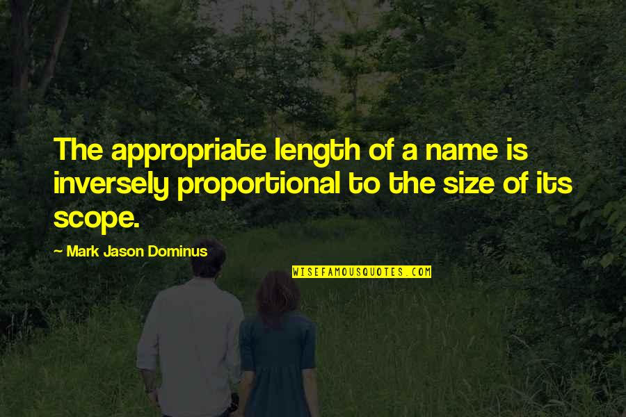 Scope Quotes By Mark Jason Dominus: The appropriate length of a name is inversely