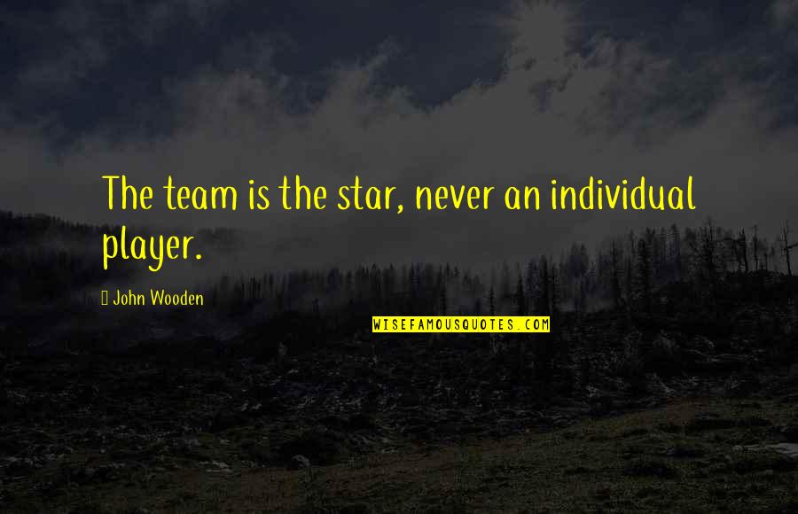 Scotney Cast Quotes By John Wooden: The team is the star, never an individual