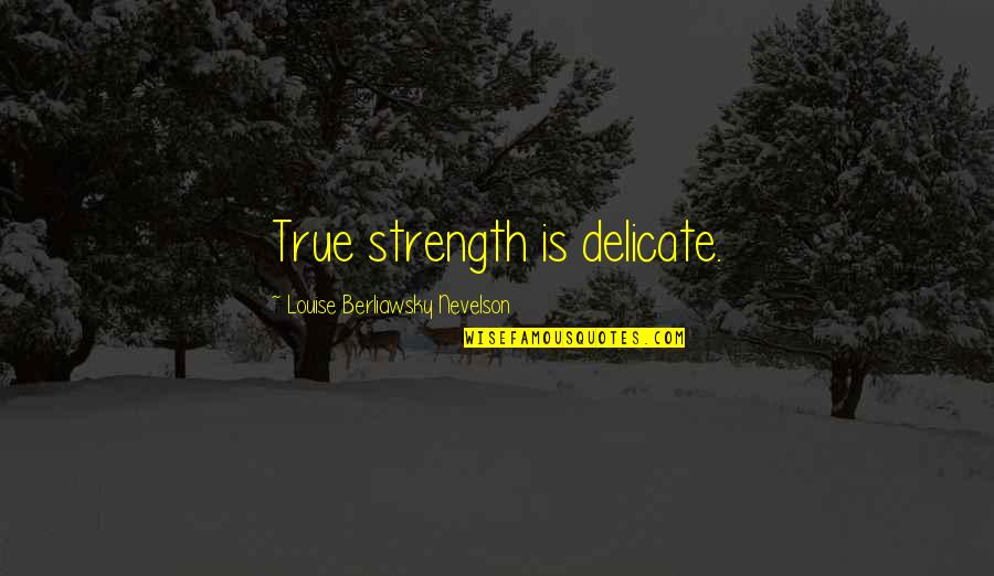 Scott Adsit Quotes By Louise Berliawsky Nevelson: True strength is delicate. Scott Adsit Quotes By Louise Berliawsky Nevelson: True strength is delicate.