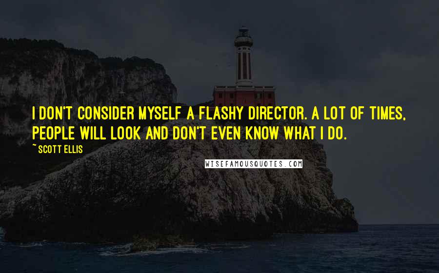 Scott Ellis quotes: I don't consider myself a flashy director. A lot of times, people will look and don't even know what I do.