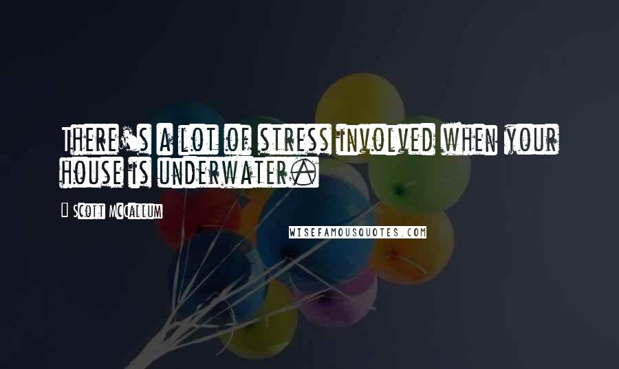 Scott McCallum quotes: There's a lot of stress involved when your house is underwater.