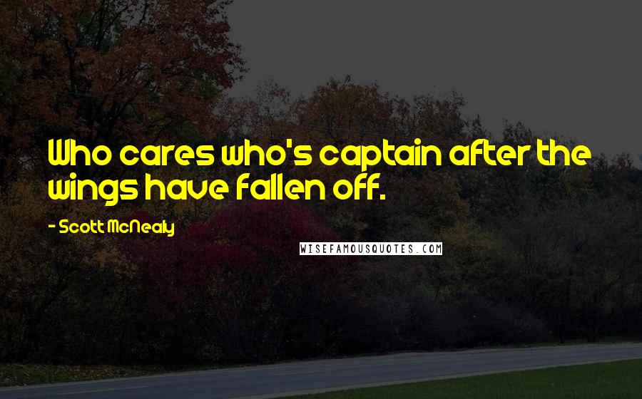 Scott McNealy quotes: Who cares who's captain after the wings have fallen off.