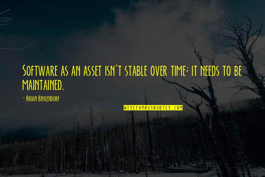 Scott Mescudi Quotes By Brian Behlendorf: Software as an asset isn't stable over time; Scott Mescudi Quotes By Brian Behlendorf: Software as an asset isn't stable over time;