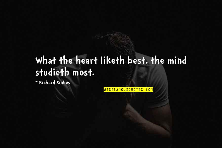 Scott Newman Quotes By Richard Sibbes: What the heart liketh best, the mind studieth