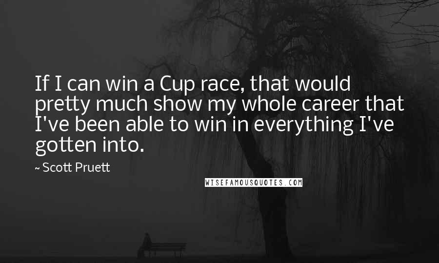 Scott Pruett quotes: If I can win a Cup race, that would pretty much show my whole career that I've been able to win in everything I've gotten into.