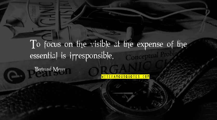Scott Quote Quotes By Bertrand Meyer: To focus on the visible at the expense