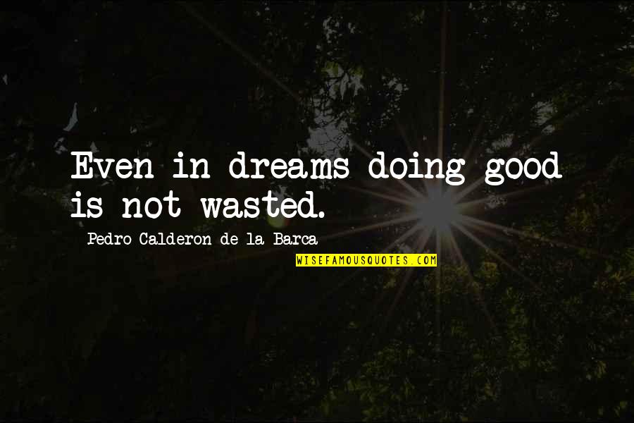 Scramm Quotes By Pedro Calderon De La Barca: Even in dreams doing good is not wasted.