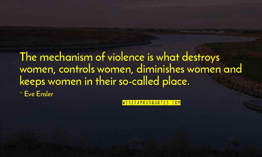 Scrapbooks Quotes By Eve Ensler: The mechanism of violence is what destroys women,