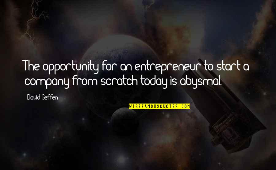 Scratch From Quotes By David Geffen: The opportunity for an entrepreneur to start a