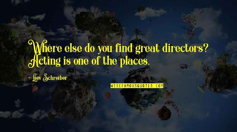 Scratchpad Tees Quotes By Liev Schreiber: Where else do you find great directors? Acting