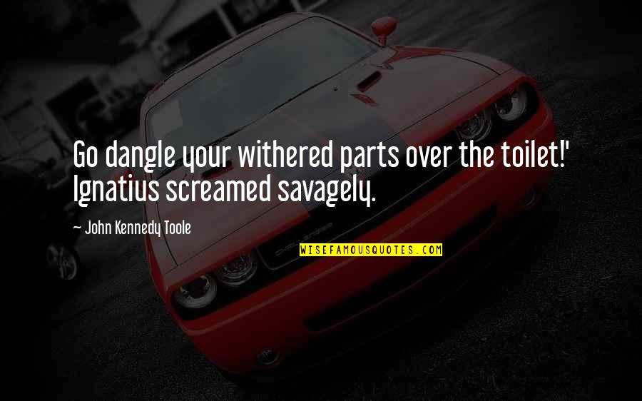 Screamed Quotes By John Kennedy Toole: Go dangle your withered parts over the toilet!'