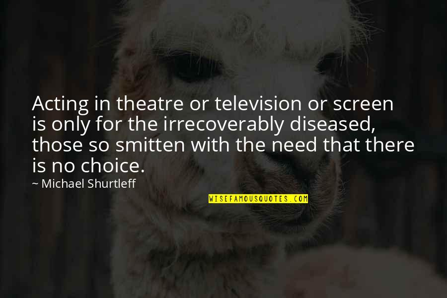 Screen Quotes By Michael Shurtleff: Acting in theatre or television or screen is