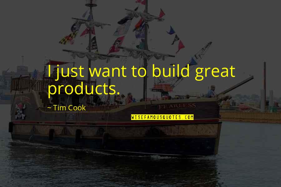 Screeningseverybody Quotes By Tim Cook: I just want to build great products.