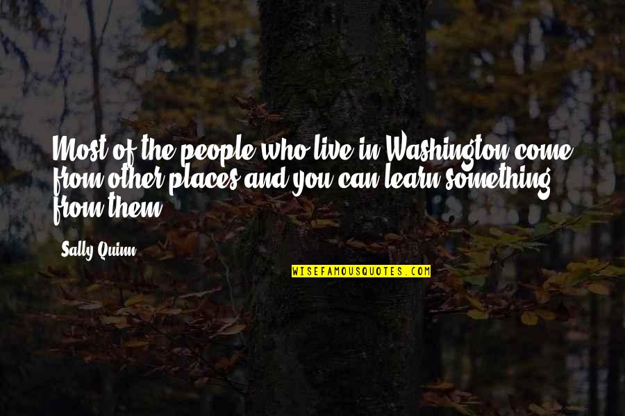 Screensaver Inspirational Quotes By Sally Quinn: Most of the people who live in Washington