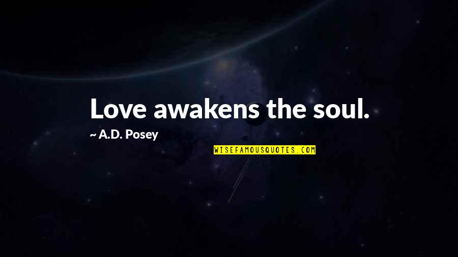 Screenwriting Quotes By A.D. Posey: Love awakens the soul.