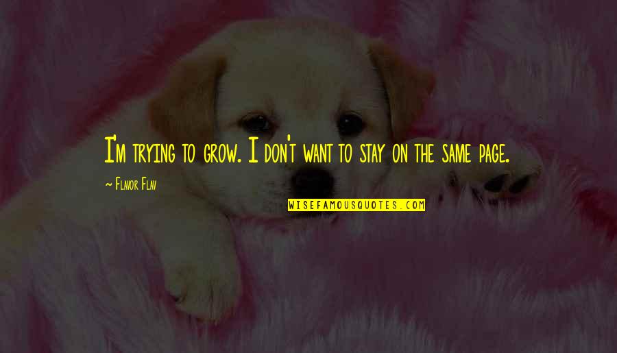 Scribbles Bloomington Quotes By Flavor Flav: I'm trying to grow. I don't want to