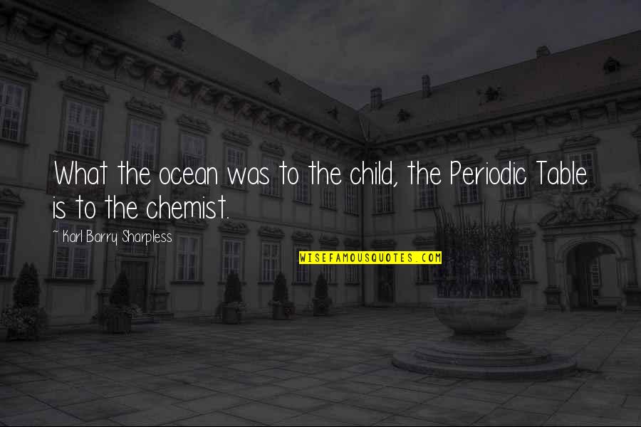 Scrimped Quotes By Karl Barry Sharpless: What the ocean was to the child, the